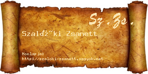 Szalóki Zsanett névjegykártya