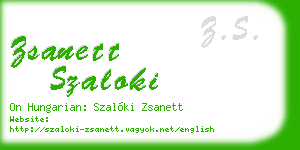 zsanett szaloki business card