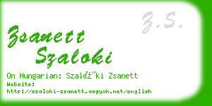 zsanett szaloki business card
